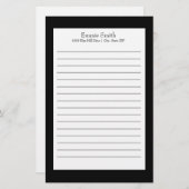 白黒パーソナライズされたの文房具 便箋 (正面/裏面)