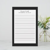 白黒パーソナライズされたの文房具 便箋 (スタンド正面)