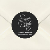 白黒パーソナライズされたの発結婚表 ラウンドシール