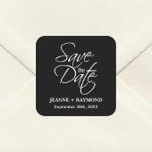 白黒パーソナライズされたの結婚式の日付を保存 スクエアシール
