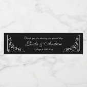 白黒パーソナライズされたの結婚披露宴 ペットボトルラベル (シングルラベル)