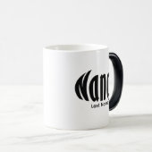 白黒パーソナライズされたの「ナンシー」 モーフィングマグカップ (正面右)