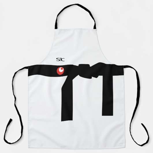 白黒パーソナライズされたアジアスタイルユニセックスエプロン エプロン (正面)