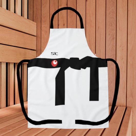 白黒パーソナライズされたアジアスタイルユニセックスエプロン エプロン