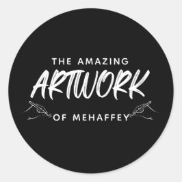 白黒パーソナライズされたアーティストのアートワーク ラウンドシール