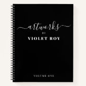 白黒パーソナライズされたアーティストスケッチブックノートブー ノートブック (正面)