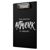 白黒パーソナライズされたアーティスト形見 クリップボード (左)