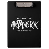 白黒パーソナライズされたアーティスト形見 クリップボード (正面)