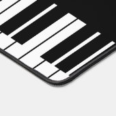 白黒パーソナライズされたグランドピアノ鍵 デスクマット (コーナー)