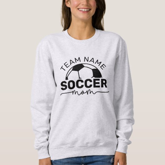 白黒パーソナライズされたサッカーの母 スウェットシャツ (正面)