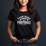 白黒パーソナライズされたサッカーチーム母 トライブレンドＴシャツ<br><div class="desc">モムカスタムス用のサッカーTシャツ – ブラックデザインに表示されるスポーティなスタイリッシュ文字付きサッカーロゴカスタム。プレイヤーのサッカーチーム名とジャージー番号でパーソナライズ。白デザインと黒シャツの色を変更できる。</div>