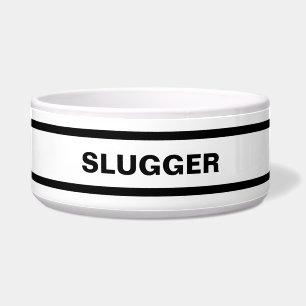 白黒パーソナライズされたセラミックペットボウル ボウル