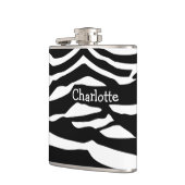 白黒パーソナライズされたゼブラ模様 フラスク (左)