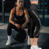 白黒パーソナライズされたタイポグラフィレイアウトおもしろい カプリレギンス