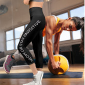 白黒パーソナライズされたタイポグラフィレイアウトおもしろい カプリレギンス