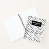 白黒パーソナライズされたドードルハートノートブック ノートブック (内部)