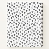 白黒パーソナライズされたドードルハートノートブック ノートブック (裏面)