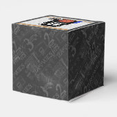 白黒パーソナライズされたバスケットボールジャージー フェイバーボックス (裏面サイド)