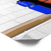 白黒パーソナライズされたバスケットボールジャージー ポスター (角)