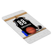 白黒パーソナライズされたバスケットボールジャージー マグネット (右側)