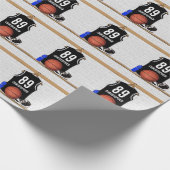 白黒パーソナライズされたバスケットボールジャージー ラッピングペーパー (角)