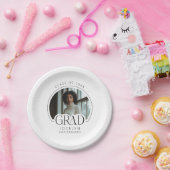 白黒パーソナライズされたフォトグラッドパーティー ペーパープレート (パーティー)