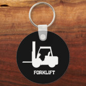 白黒パーソナライズされたフォークリフト キーホルダー (裏面)