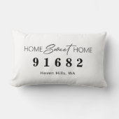 白黒パーソナライズされたホームスイートホームジップコード ランバークッション (正面)