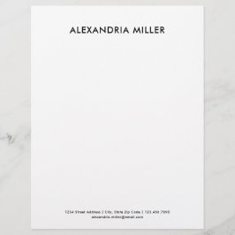 白黒パーソナライズされたミニマリストのレターヘッド レターヘッド