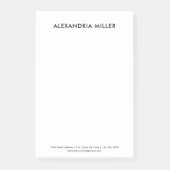 白黒パーソナライズされたミニマリスト4x6 ポストイット (正面)