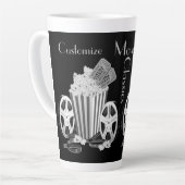 白黒パーソナライズされたムービークラシック カフェラテマグ (左アングル)