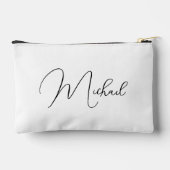 白黒パーソナライズされたモノグラムメイクアップ化粧料 アクセサリーポーチ (裏面)