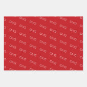 白黒パーソナライズされたレッドドッグをテーマにした休日 ラッピングペーパーシート (正面3)