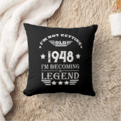 白黒パーソナライズされたヴィンテージ75歳の誕生日 クッション (ブランケット)