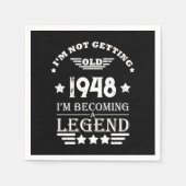 白黒パーソナライズされたヴィンテージ75歳の誕生日 スタンダードカクテルナプキン (正面)