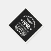 白黒パーソナライズされたヴィンテージ75歳の誕生日 スタンダードカクテルナプキン (角)