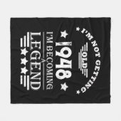 白黒パーソナライズされたヴィンテージ75歳の誕生日 フリースブランケット (正面(横))