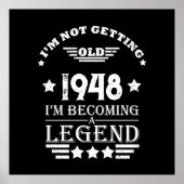 白黒パーソナライズされたヴィンテージ75歳の誕生日 ポスター (正面)