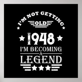 白黒パーソナライズされたヴィンテージ75歳の誕生日 ポスター