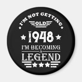 白黒パーソナライズされたヴィンテージ75歳の誕生日 マグネット (正面)