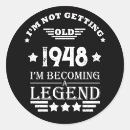 白黒パーソナライズされたヴィンテージ75歳の誕生日 ラウンドシール