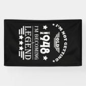 白黒パーソナライズされたヴィンテージ75歳の誕生日 横断幕 (横)