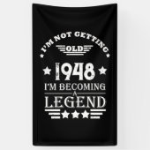 白黒パーソナライズされたヴィンテージ75歳の誕生日 横断幕 (縦)