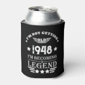白黒パーソナライズされたヴィンテージ75歳の誕生日 缶クーラー (缶正面)
