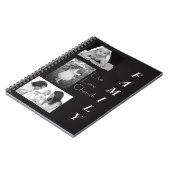 白黒パーソナライズされた写真ファミリノートブック ノートブック (左側)
