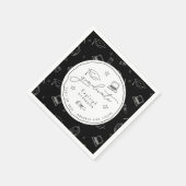 白黒パーソナライズされた卒業パーティナプキンス スタンダードカクテルナプキン (角)