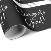 白黒パーソナライズされた名おめでとうグラード ラッピングペーパー (ロールコーナー)