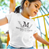 白黒パーソナライズされた名モノグラム年齢 Tシャツ