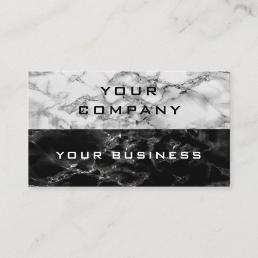 白黒パーソナライズされた大理石名刺 名刺 (正面)