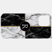 白黒パーソナライズされた大理石iPhoneケース Case-Mate iPhoneケース (裏面 (横))